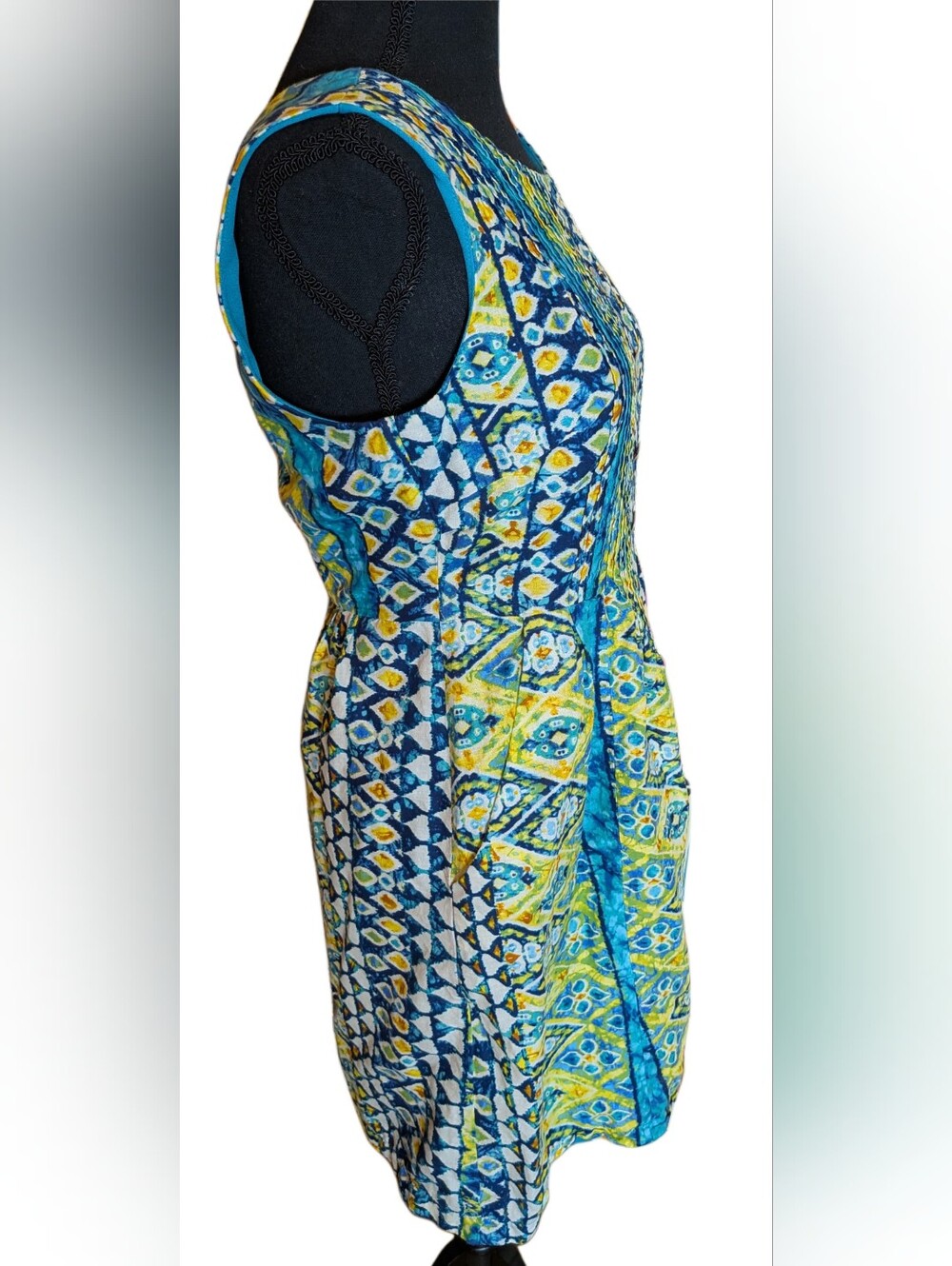 Vintage Batik Print Sleeveless Dress, Rabbit Rabbit Rabbit - Picture 2 of 13
